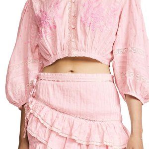 LoveShackFancy Ophelia Pink Top XS